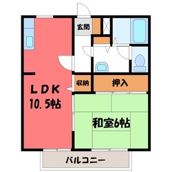 宇都宮駅 徒歩15分 1階の物件間取画像